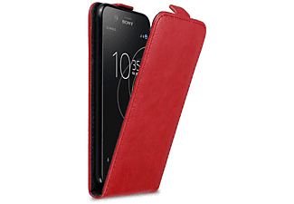carcasa de móvil  - Funda flip cover para Móvil - Carcasa protección resistente de estilo Flip CADORABO, Sony, Xperia XZ1 COMPACT, rojo manzana