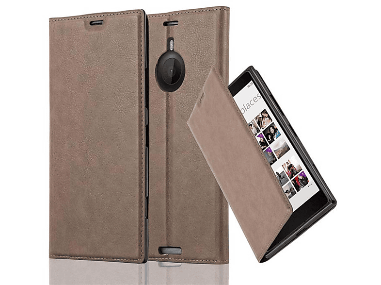 Lumia Invisible Magnet, Hülle 1520, Bookcover, Nokia, CADORABO KAFFEE BRAUN Book