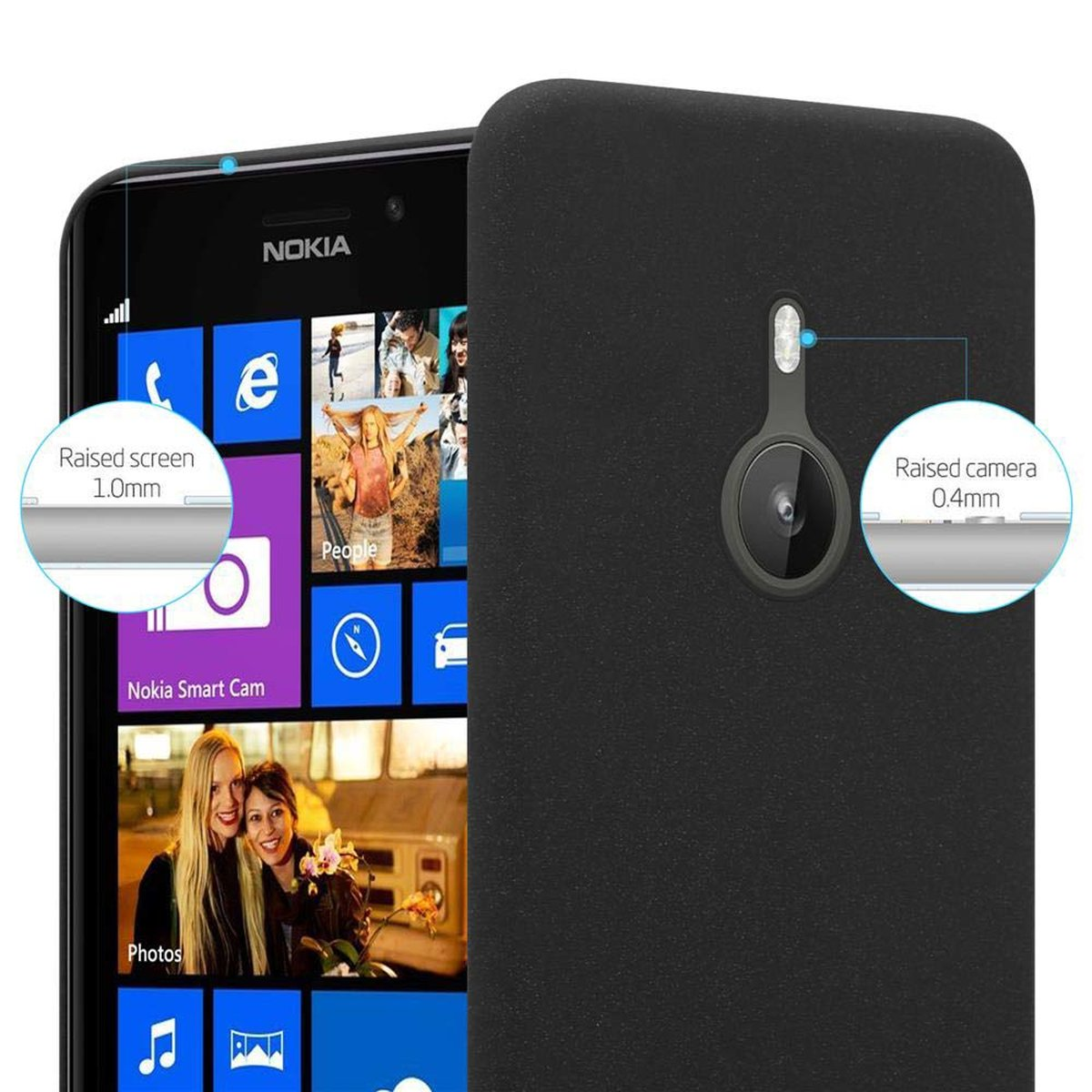CADORABO Hülle im Hard Style, Backcover, Nokia, 925, Frosty Case FROSTY Lumia SCHWARZ