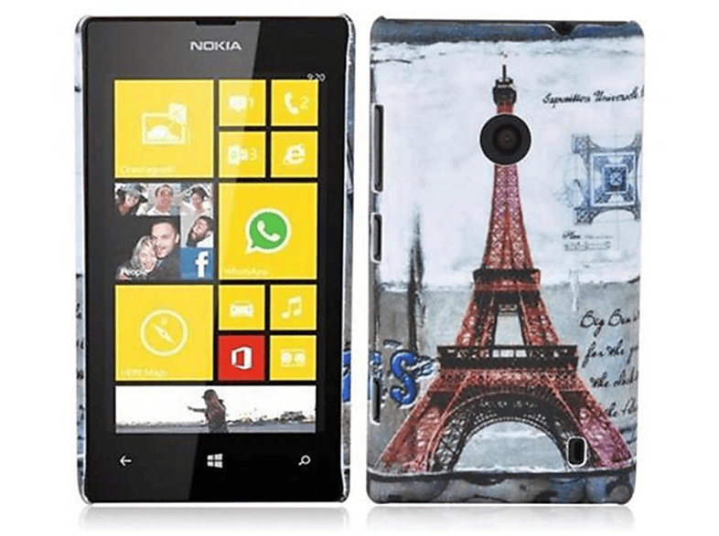 CADORABO Hülle Hard Case Schutzhülle im trendigen Design, Backcover, Nokia, Lumia 520 / 521, PARIS - EIFFELTURM