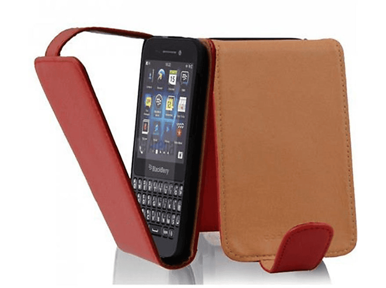 Blackberry, INFERNO Flip Cover, Flip ROT CADORABO Q5, im Style, Schutzhülle