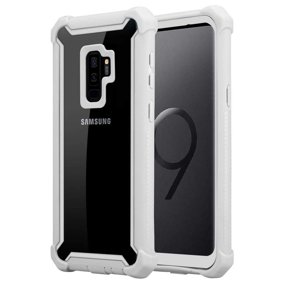 Samsung, Schutz, 2-in-1 CADORABO PLUS, Hülle Galaxy Backcover, GRAU S9 BIRKEN Hybrid