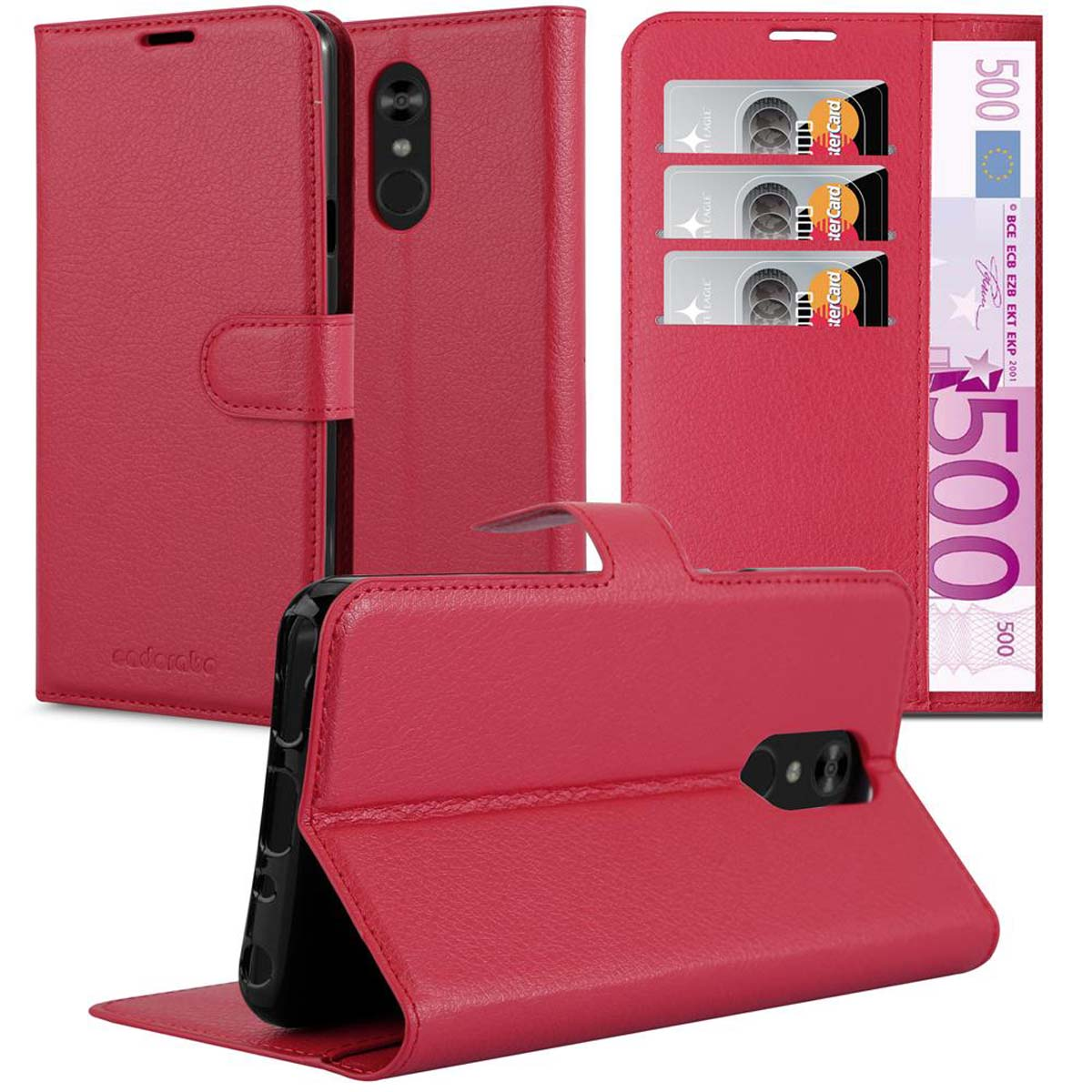 STYLUS, Standfunktion, LG, Q Bookcover, Book Hülle KARMIN CADORABO ROT