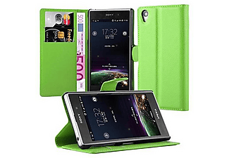 CADORABO Custodia con chiusura magnetica e 3 slot per carte CUSTODIA A LIBRO per Xperia M5, Blu Mare