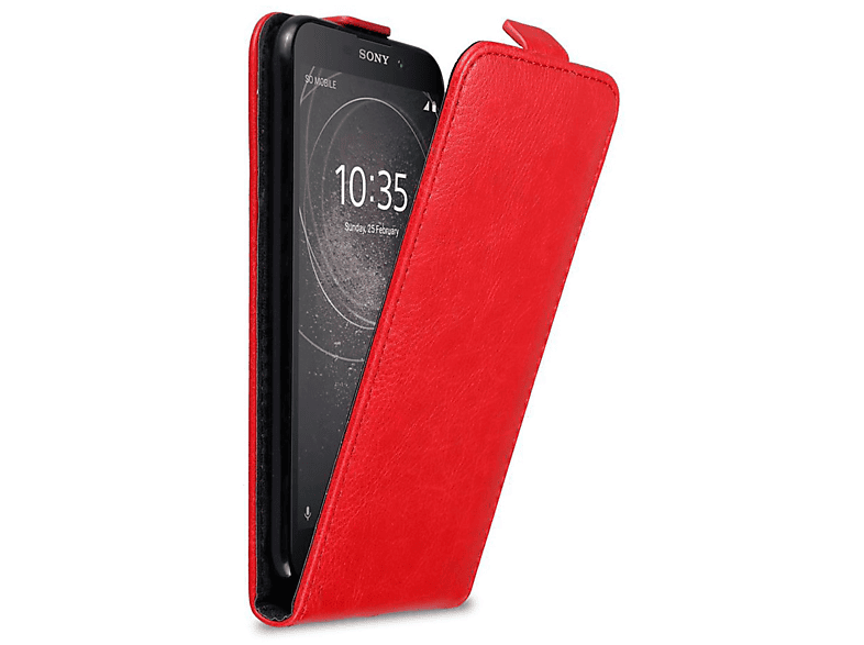 CADORABO Hülle im Flip Style, Flip Cover, Sony, Xperia L2, APFEL ROT