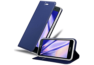 carcasa de móvil  - Funda libro para Móvil - Carcasa protección resistente de estilo libro CADORABO, Huawei, P7, classy azul oscuro