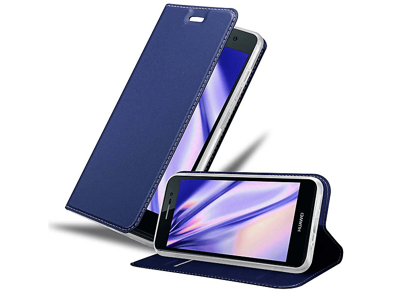CADORABO Handyhülle Classy Huawei, Bookcover, P7, BLAU Book DUNKEL ASCEND CLASSY Style