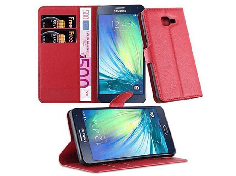 CADORABO Book Hülle Standfunktion, Bookcover, Samsung, Galaxy A5 2016, KARMIN ROT