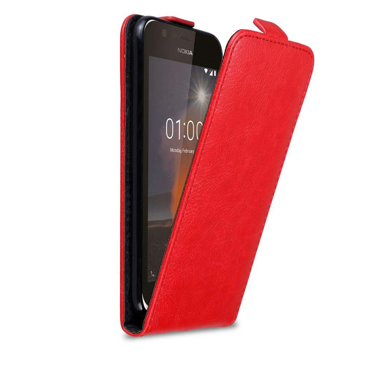 Cadorabo Custodia Flip In Pelle Finta ROSSO MELA Per Honor 8 - Cover Wallet Con Chiusura Magnetica E Supporto Per Carte