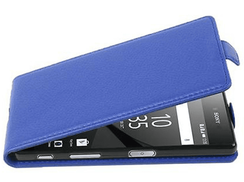 Flip Sony, im BLAU Z5, Style, KÖNIGS Cover, Xperia Schutzhülle Flip CADORABO