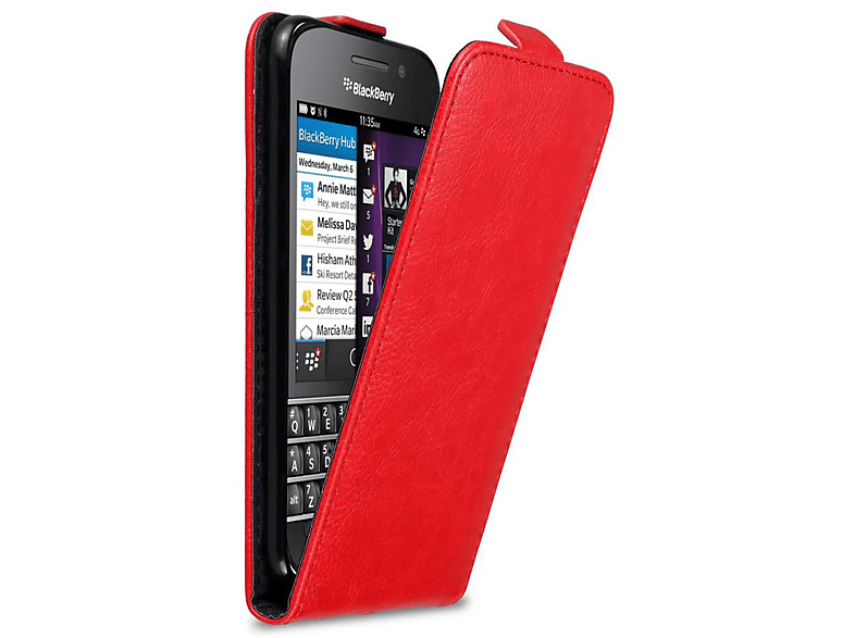 Blackberry, Cover, Style, CADORABO Flip APFEL Q10, im ROT Hülle Flip