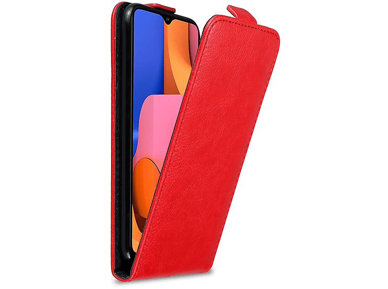 CADORABO Hülle ROT Flip APFEL Style, Samsung, Cover, Galaxy im Flip A20s