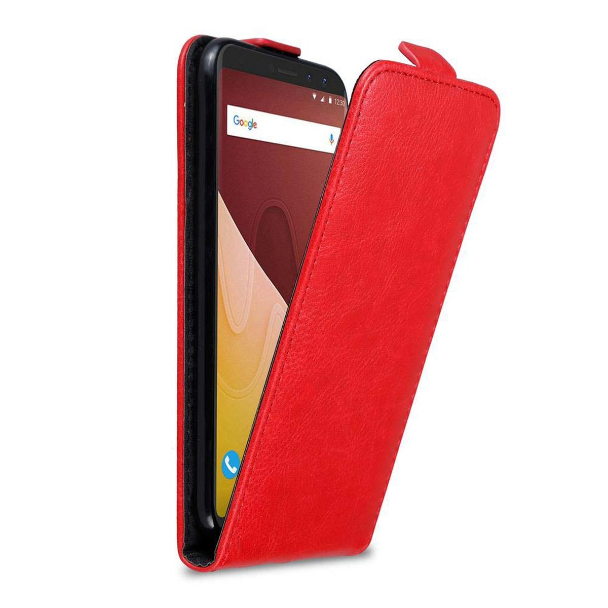 CADORABO Hülle im Flip Style, APFEL ROT Flip GO, Cover, VIEW WIKO