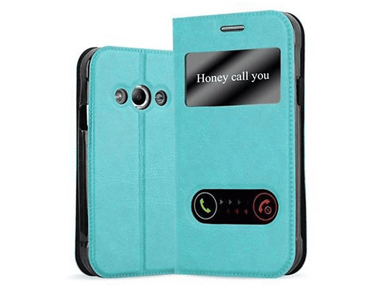 CADORABO Book View Doppelfenster Hülle, Bookcover, Samsung, Galaxy XCover 3, MINT TÜRKIS