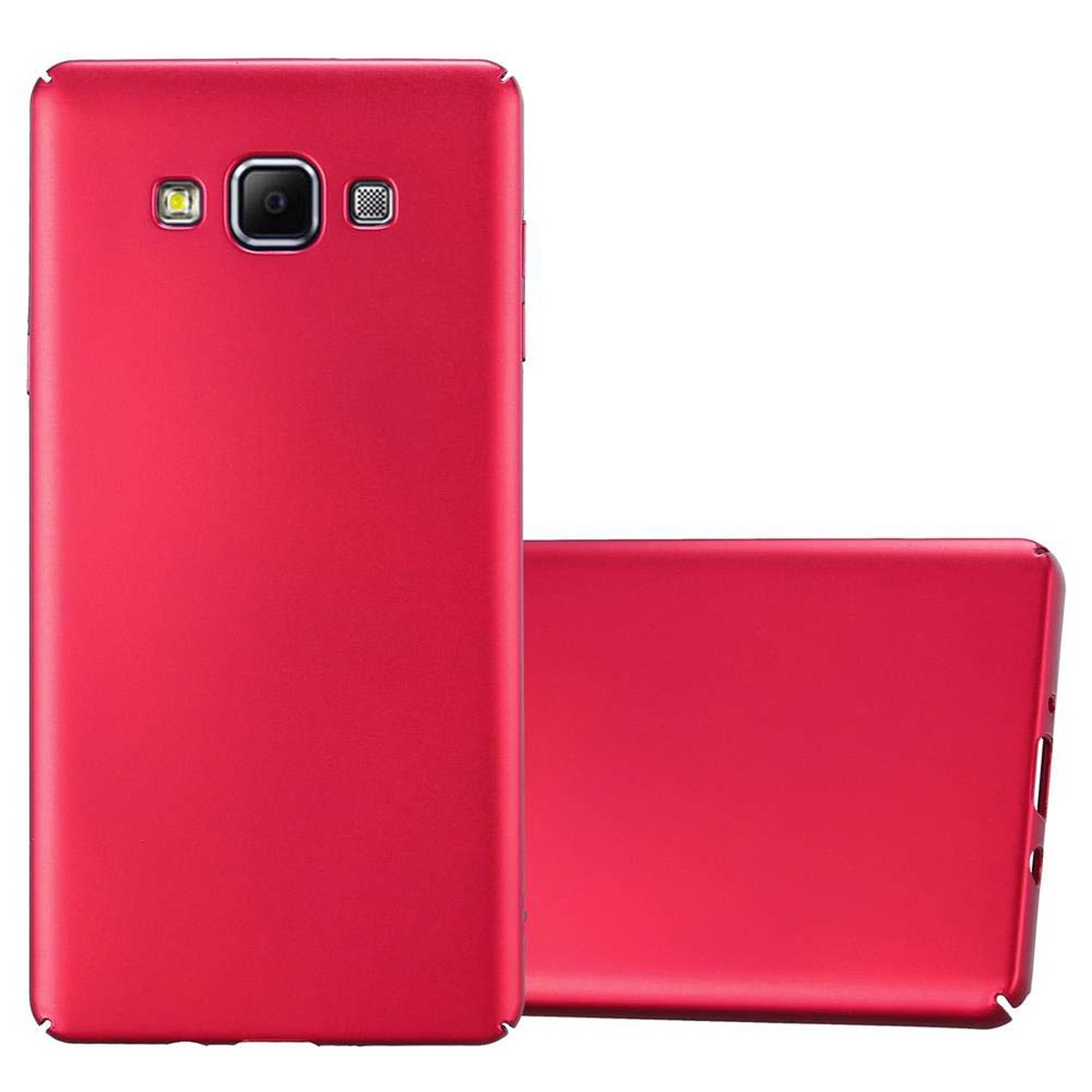 CADORABO Hülle A7 Backcover, ROT Matt Hard Metall 2015, METALL Case Samsung, im Style, Galaxy