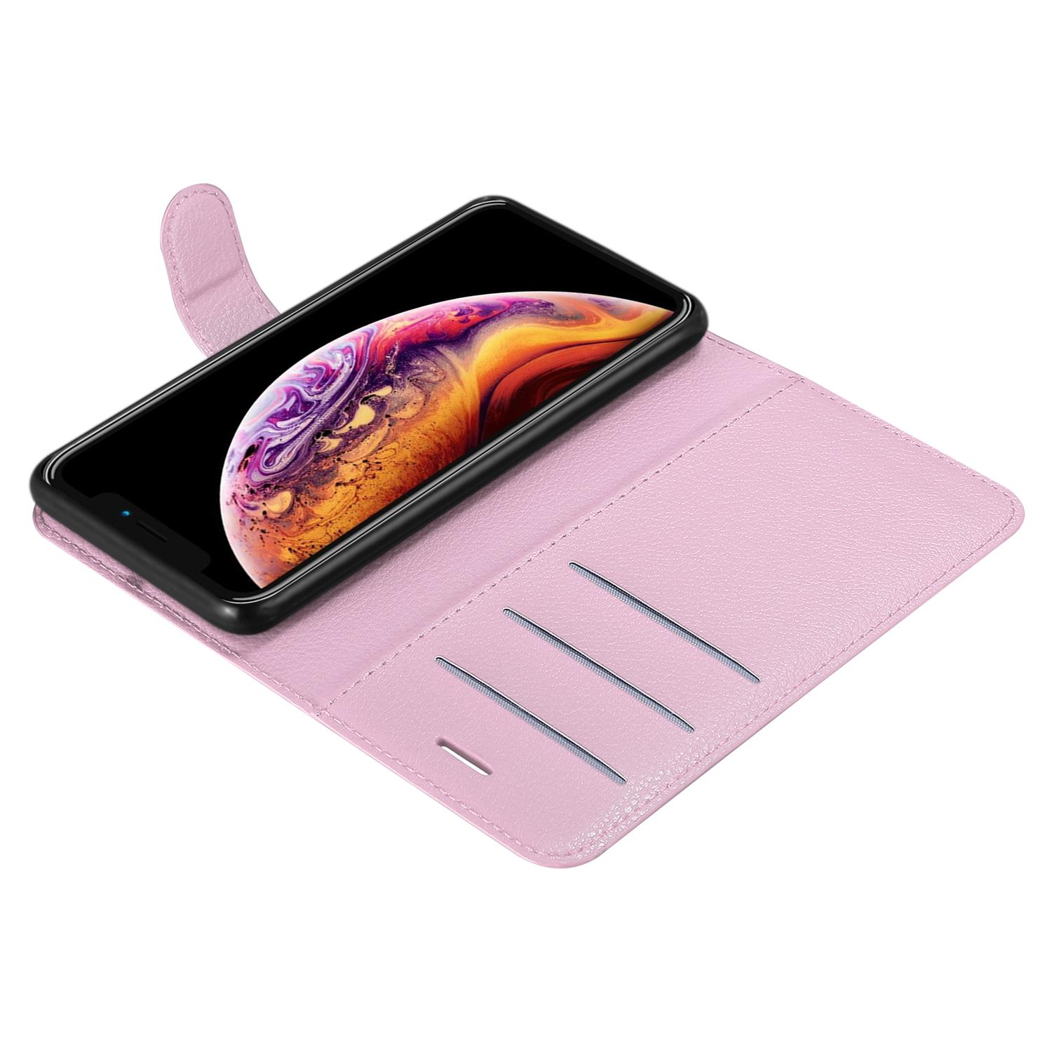 Apple, LOTUS ROSA X iPhone XS, Hülle Book / CADORABO Standfunktion, Bookcover,