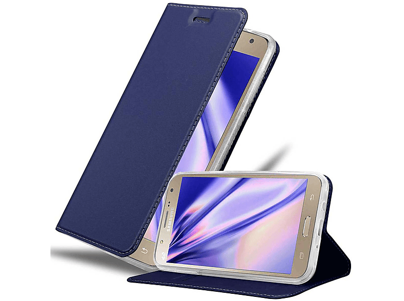 CLASSY Book 2015, Handyhülle Style, DUNKEL Galaxy Classy BLAU J7 Bookcover, Samsung, CADORABO