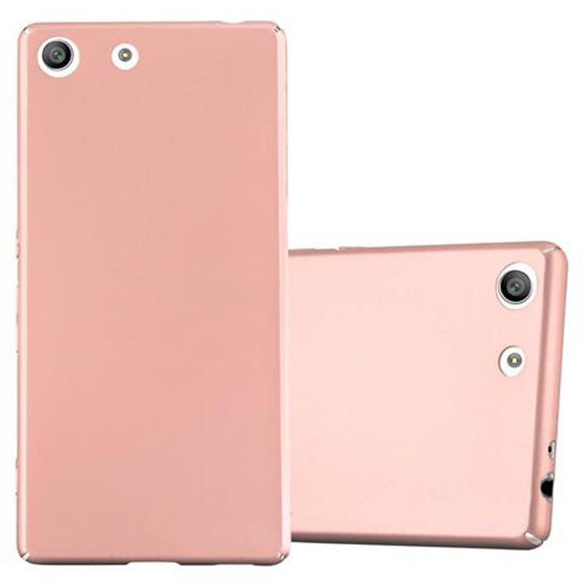 CADORABO Hülle im Style, ROSÉ Sony, Xperia Metall Matt GOLD Case M5, METALL Hard Backcover