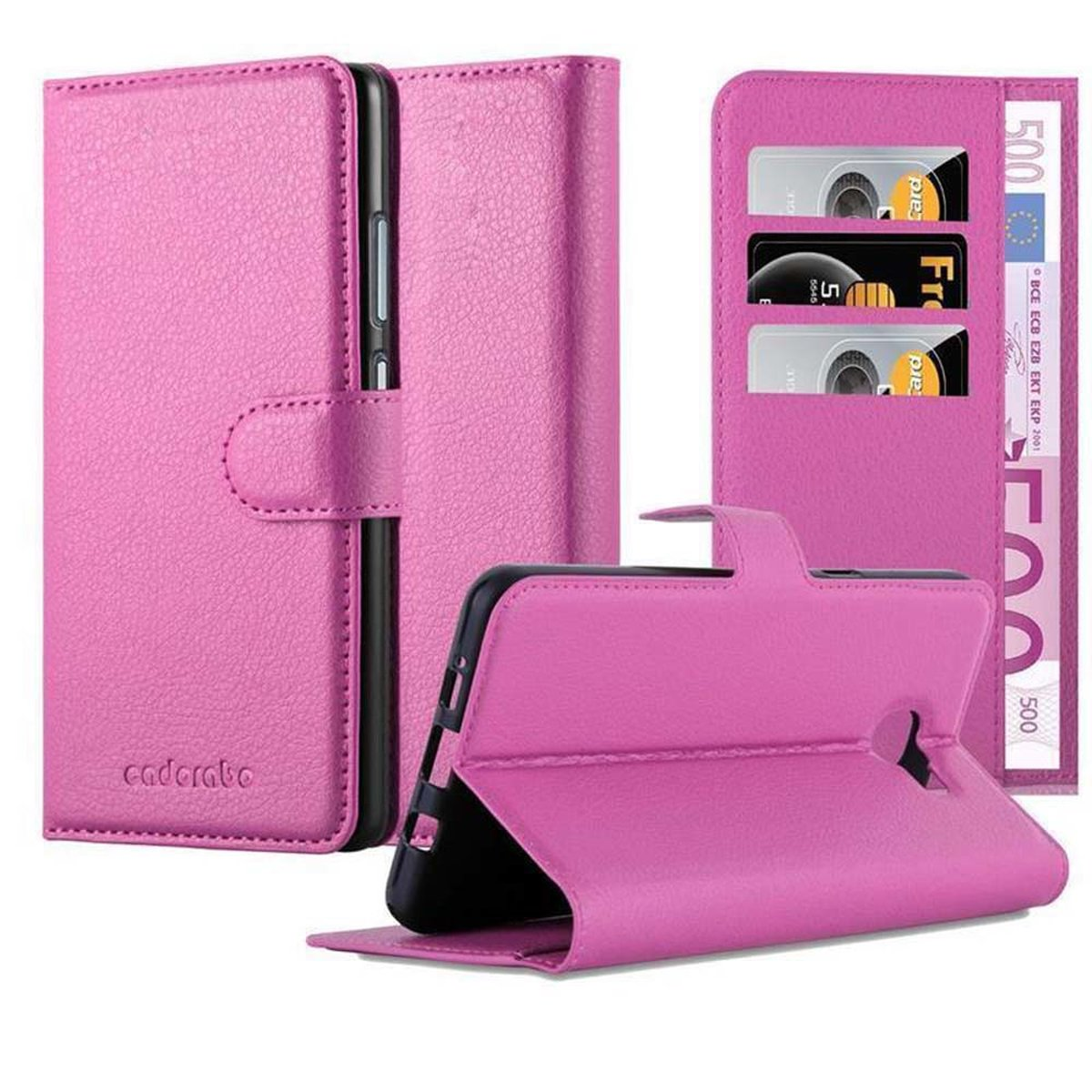 A9 Samsung, Galaxy PINK Book CADORABO 2016, Hülle Standfunktion, Bookcover, CHERRY
