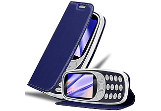 carcasa de móvil  - Funda libro para Móvil - Carcasa protección resistente de estilo libro CADORABO, Nokia, 3310, classy azul oscuro