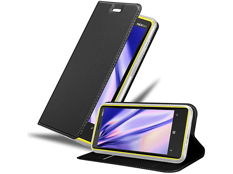 SCHWARZ Bookcover, CLASSY CADORABO Handyhülle Nokia, Style, 920, Book Lumia Classy