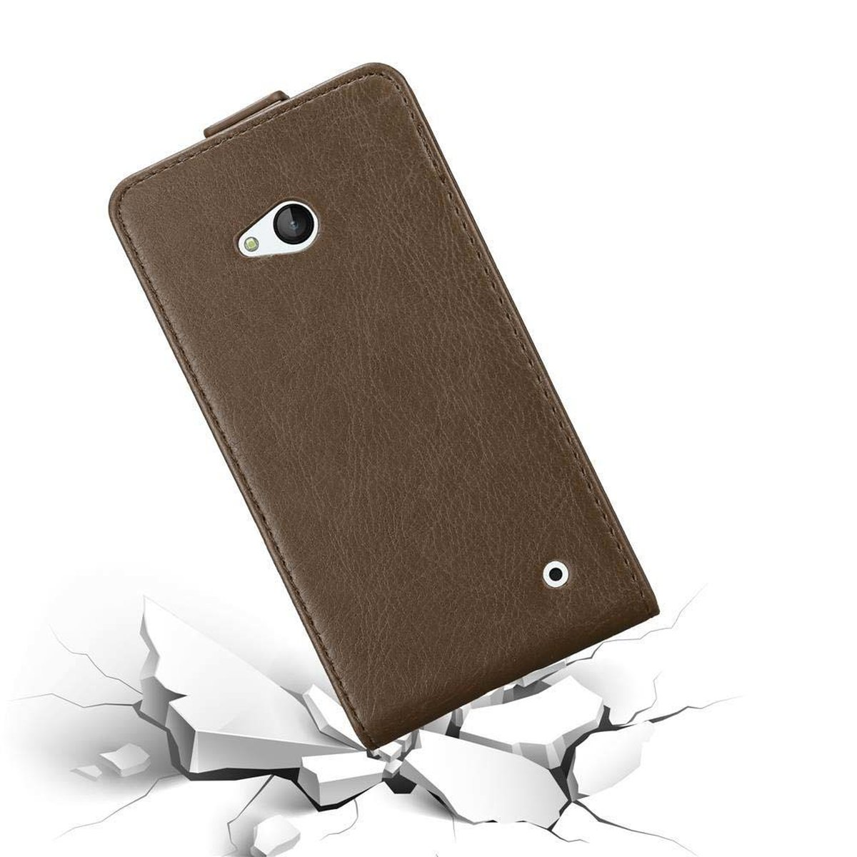 CADORABO Hülle im Flip Style, KAFFEE 640, Flip BRAUN Lumia Nokia, Cover
