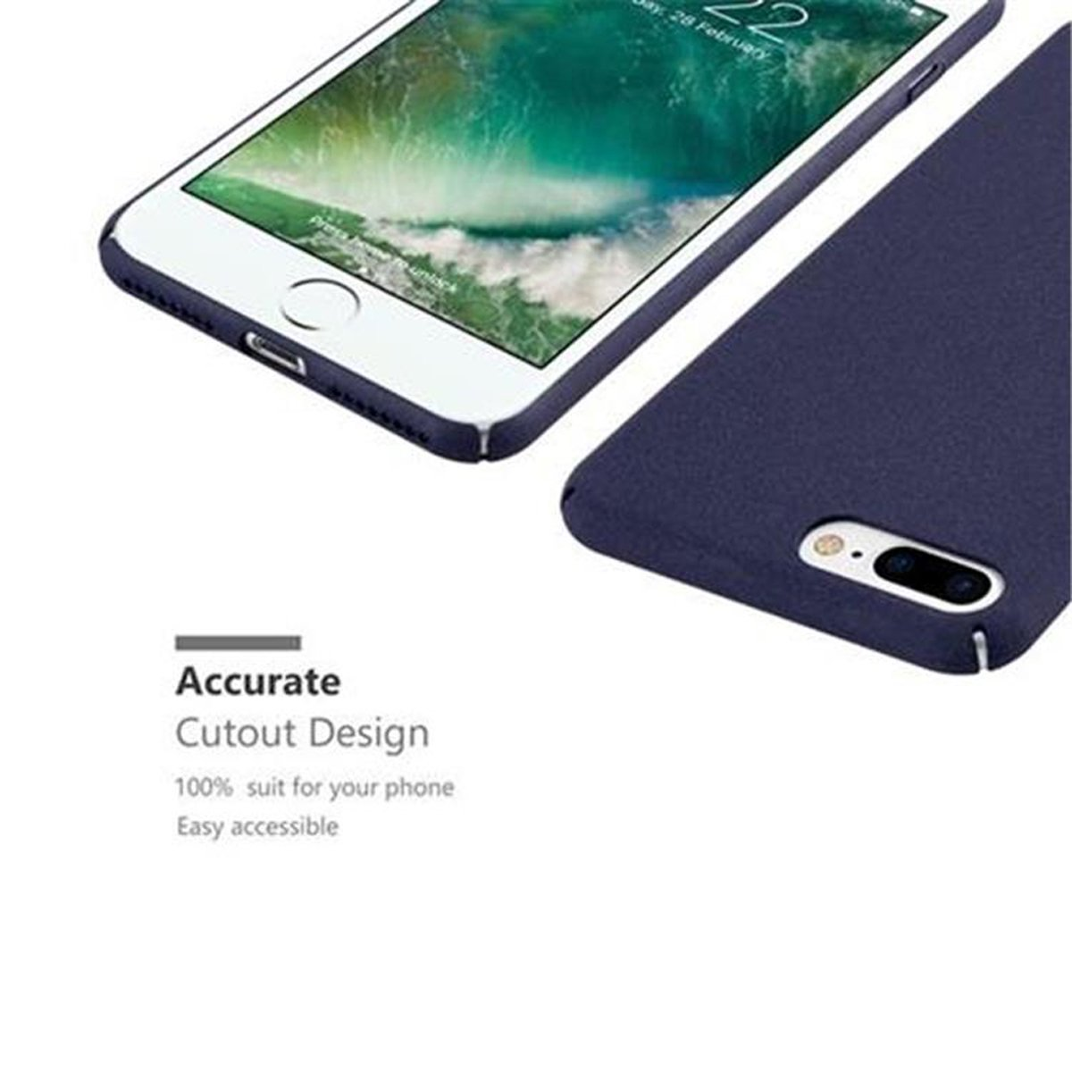 iPhone 7S 8 Case 7 PLUS, BLAU FROSTY PLUS / Style, Frosty PLUS / Backcover, Hülle Hard CADORABO Apple, im