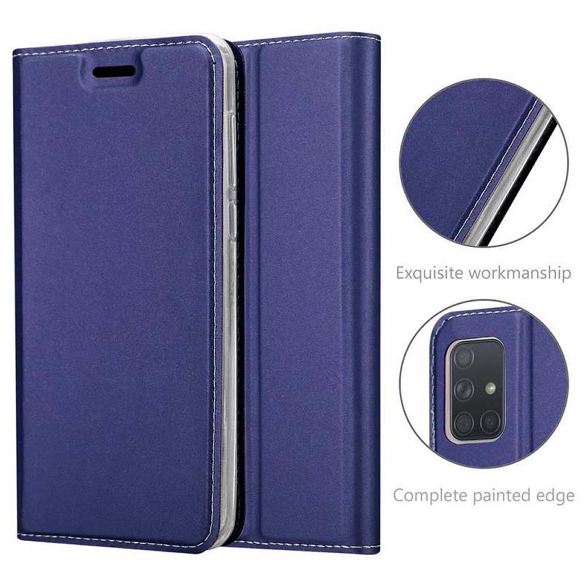 CADORABO Samsung, DUNKEL BLAU 4G, Classy Book Handyhülle A71 Style, Galaxy CLASSY Bookcover,