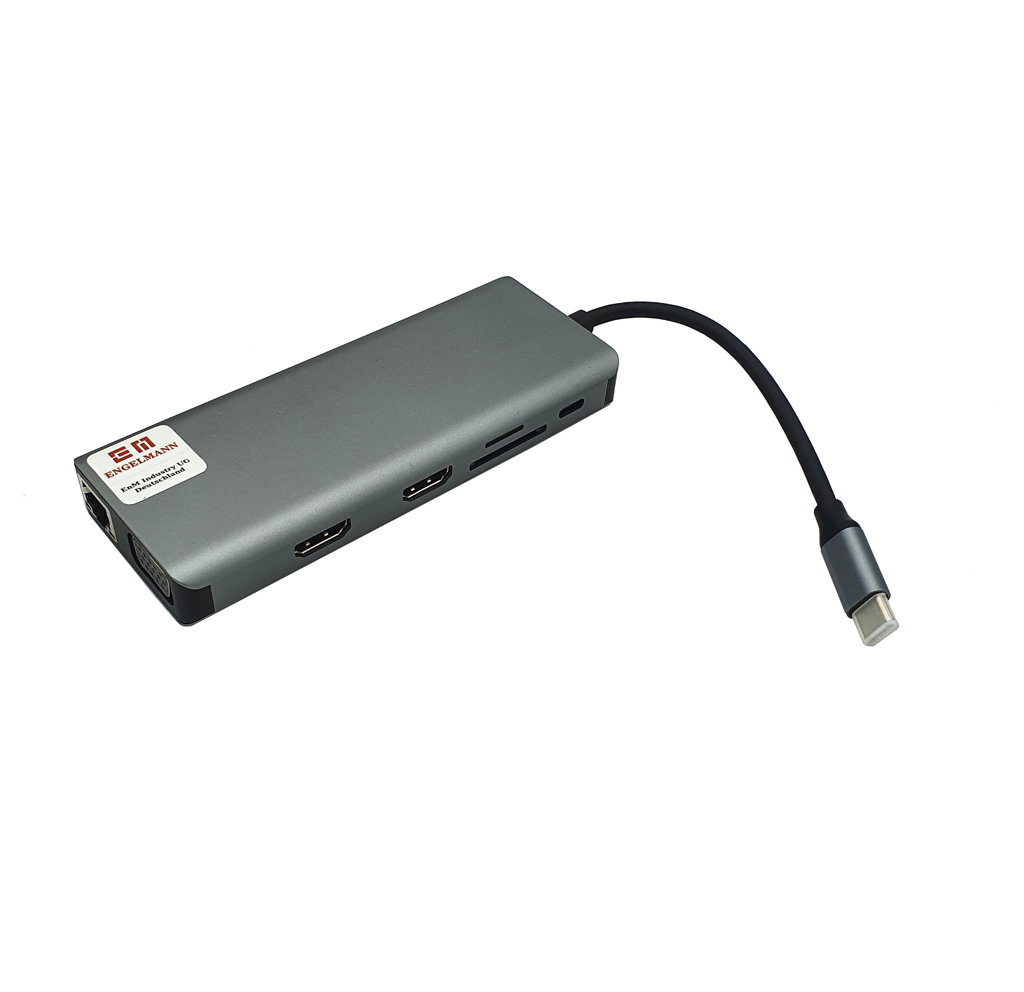 ENGELMANN Docking-11, Grau Hub, USB-C