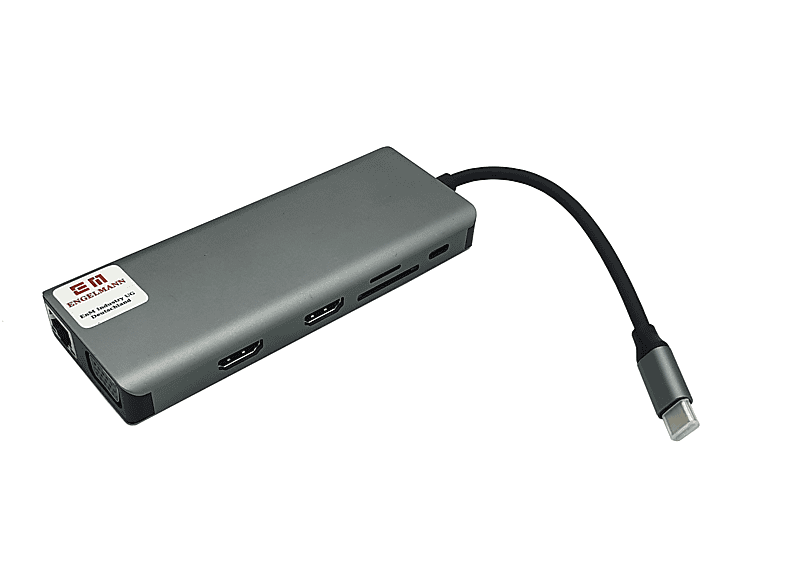 ENGELMANN Docking-11, Grau Hub, USB-C