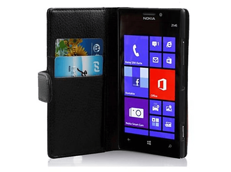 CADORABO Lumia SCHWARZ OXID 925, Bookcover, Book mit Struktur, Hülle Nokia,