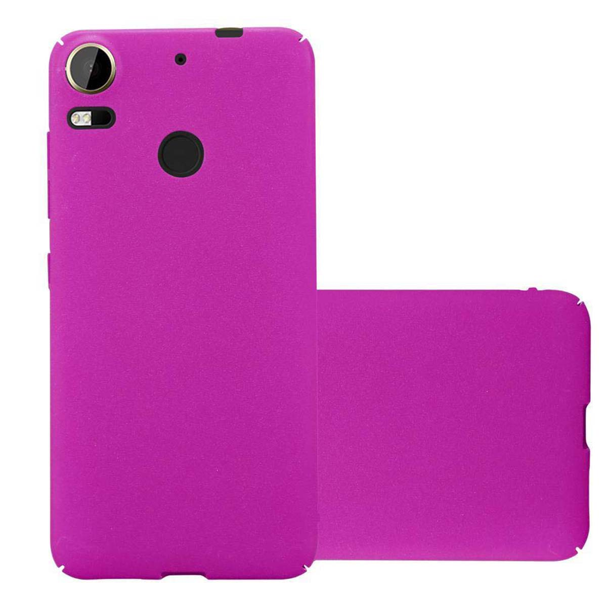 Custodia rosa per telefono con telefono all'interno. Il retro è visibile.
