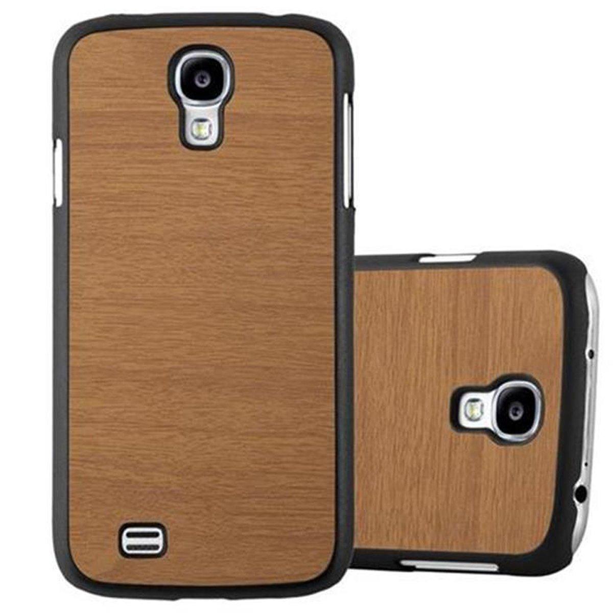 CADORABO Hülle Hard Case Woody Samsung, Backcover, WOODY S4, Galaxy BRAUN Style