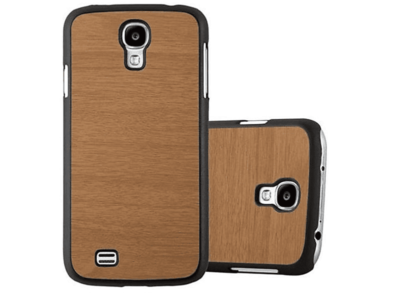 CADORABO Hülle Hard Case Woody Samsung, Backcover, WOODY S4, Galaxy BRAUN Style