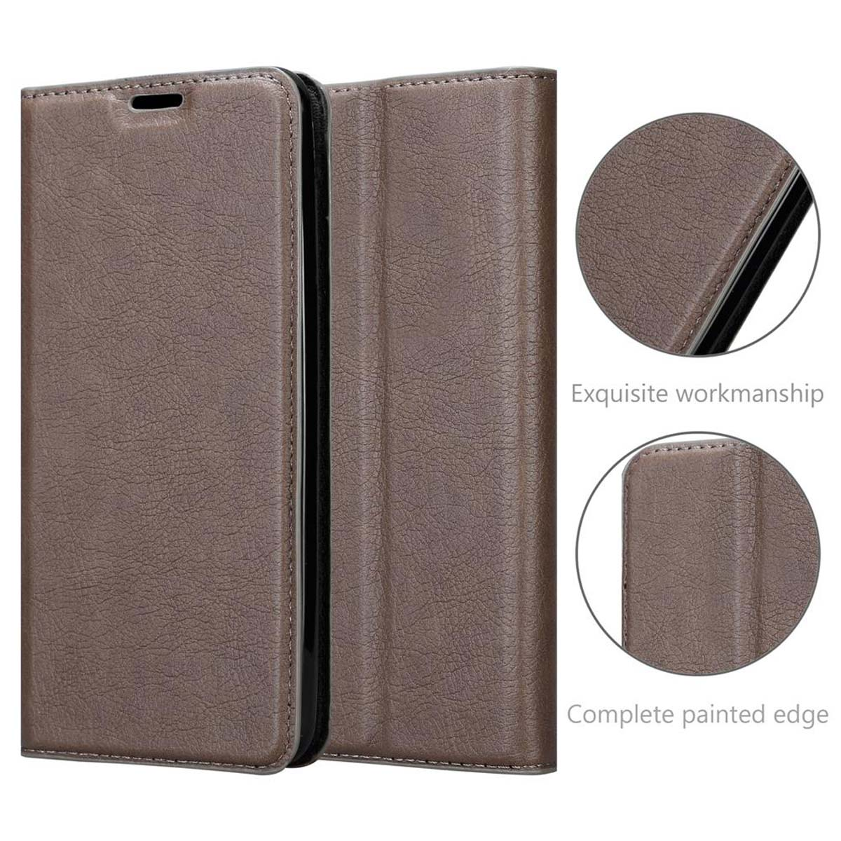 BRAUN Hülle Book CADORABO Magnet, Oppo, FIND Invisible KAFFEE X, Bookcover,