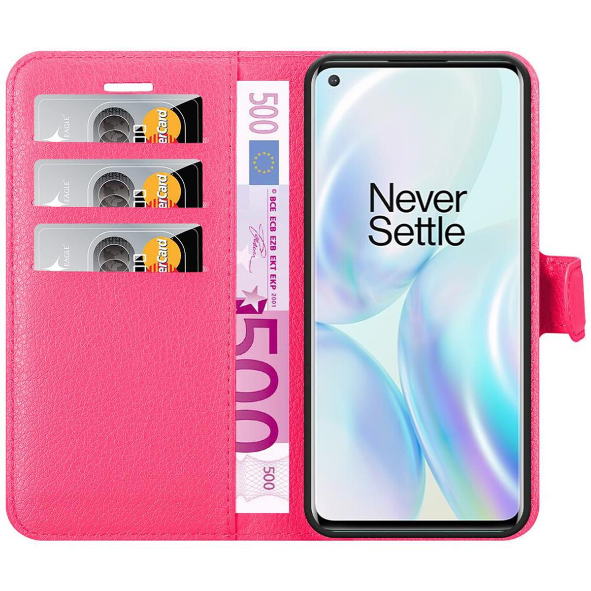 CADORABO Hülle OnePlus, Book PINK Bookcover, Standfunktion, CHERRY 8,