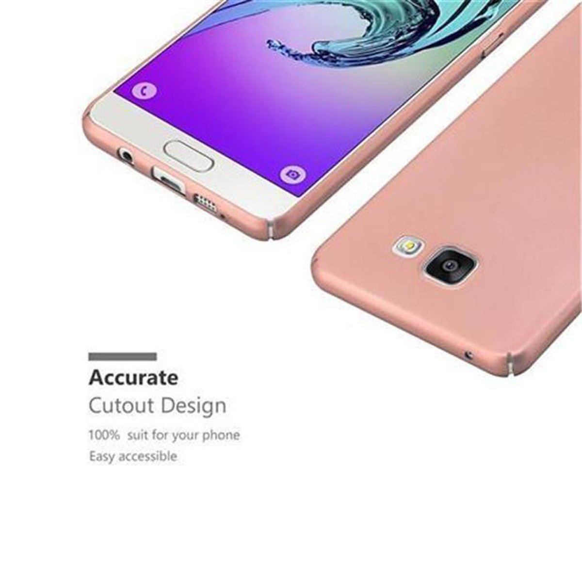 Samsung, Hülle ROSÉ Hard A3 METALL GOLD Matt 2016, CADORABO Metall Case im Backcover, Galaxy Style,