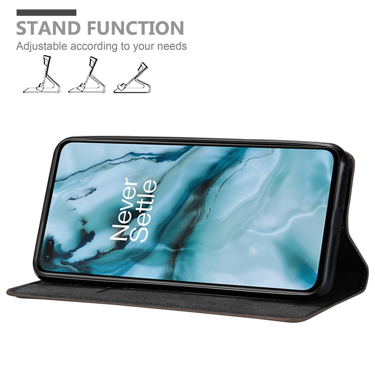 Custodia aperta con telefono. Testo: 'STAND FUNCTION'.