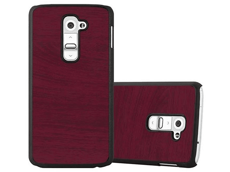 Woody Backcover, ROT LG, CADORABO G2, Style, Hard WOODY Hülle Case