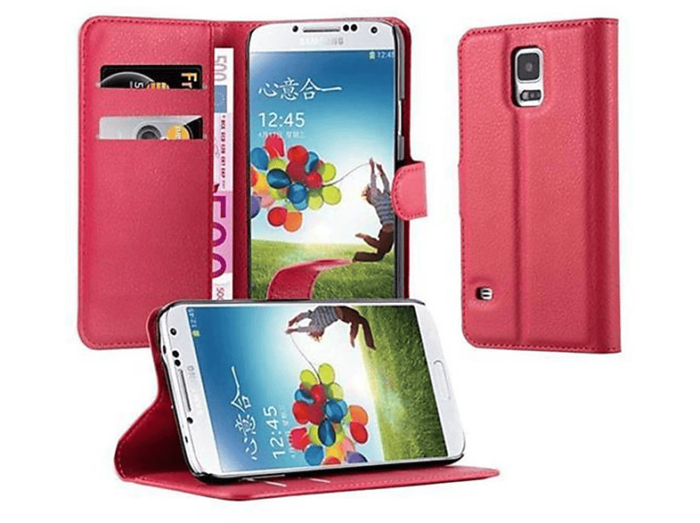 CADORABO Book Hülle Standfunktion, Bookcover, Samsung, Galaxy S5 / S5 NEO, KARMIN ROT