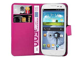 carcasa de móvil  - Funda libro para Móvil - Carcasa protección resistente de estilo libro CADORABO, Samsung, Galaxy S3 MINI, rosa cereza