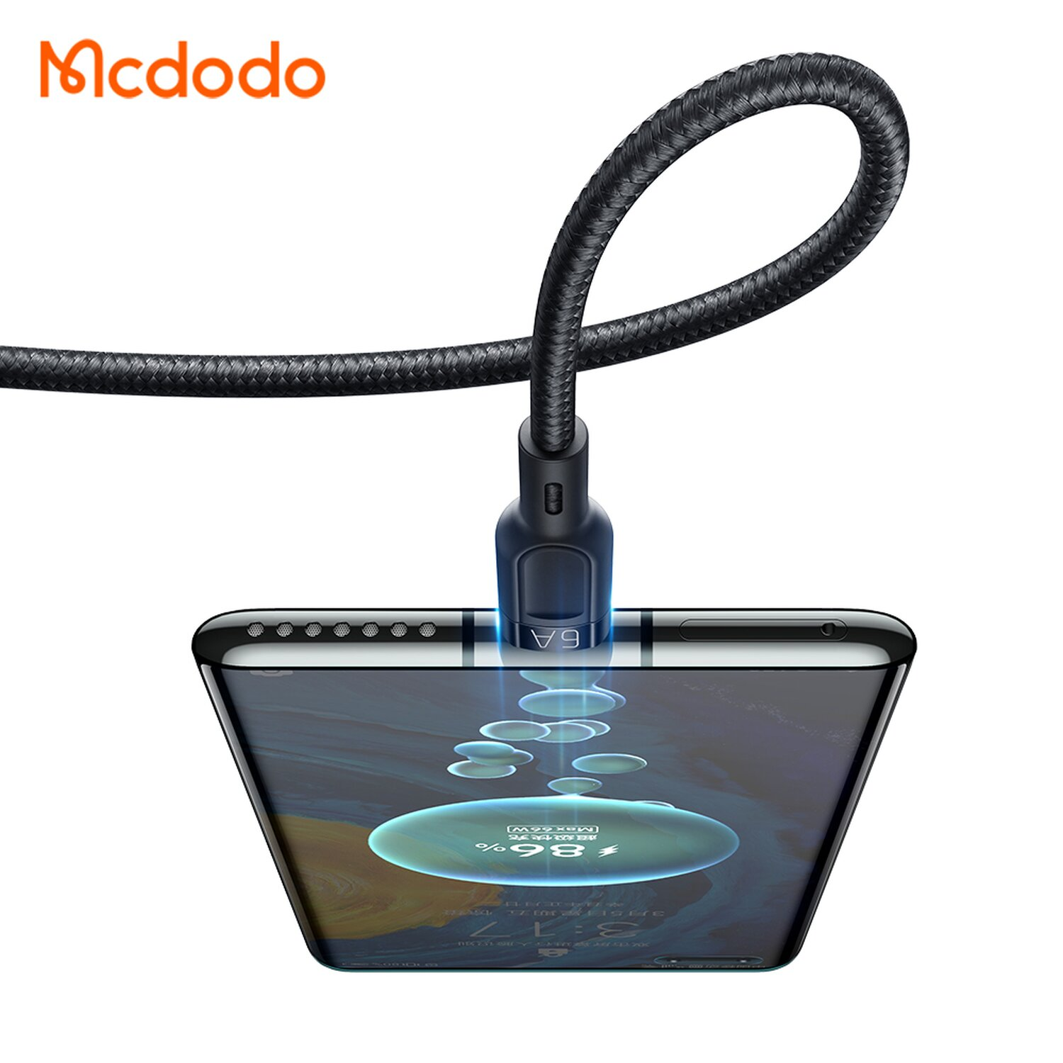 65W Micro Schwarz iOS, USB TYP-C Handyladekabel, MCDODO 3in1