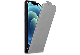 carcasa de móvil  - Funda libro para Móvil - Carcasa protección resistente de estilo libro CADORABO, Apple, iPhone 12 / iPhone 12 PRO, gris titanio
