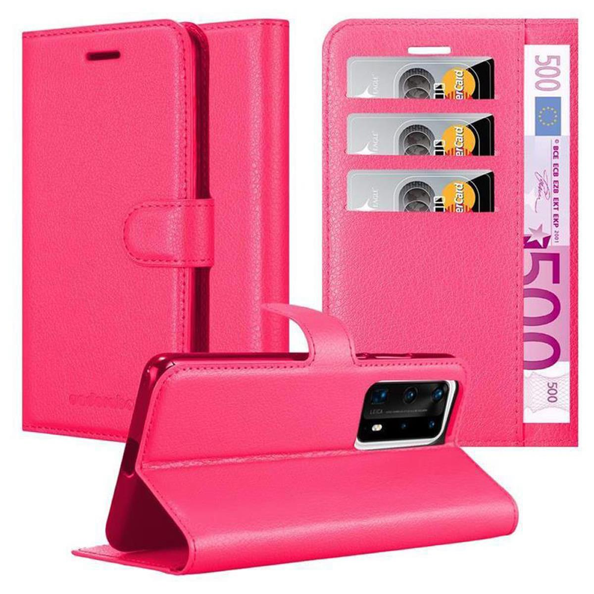 CADORABO Book Hülle Standfunktion, Huawei, Bookcover, PINK PRO+, P40 P40 PRO CHERRY 