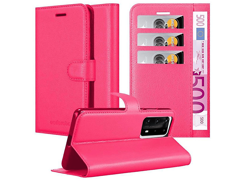 CADORABO Book Hülle Standfunktion, Huawei, Bookcover, PINK PRO+, P40 P40 PRO CHERRY 
