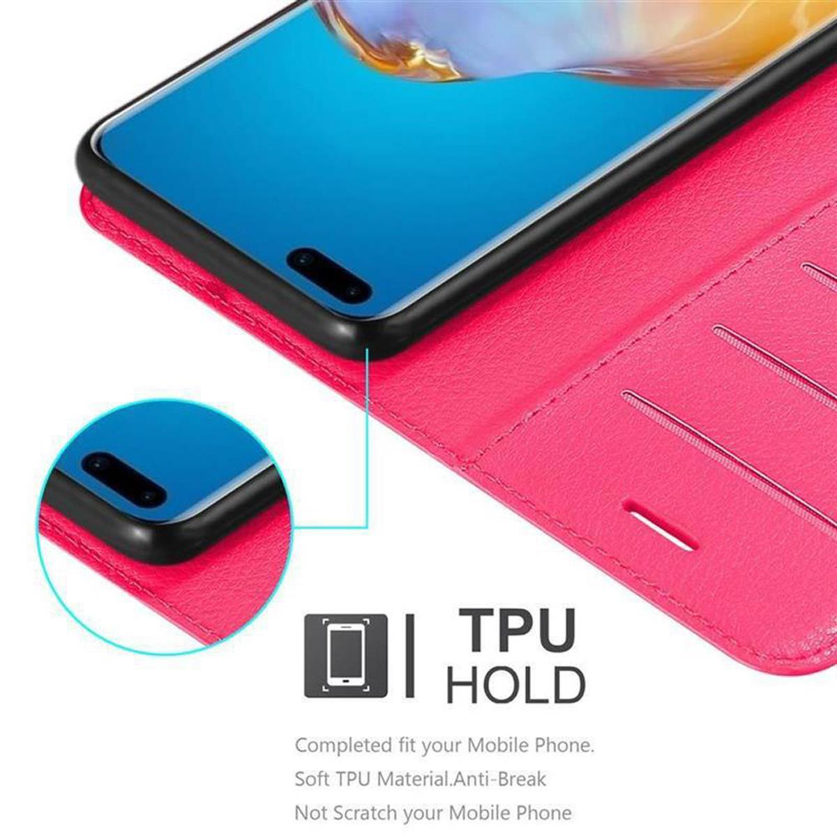 Una custodia per telefono rosa con un telefono all'interno. La custodia ha un guscio in TPU, che è mostrato nell'immagine.