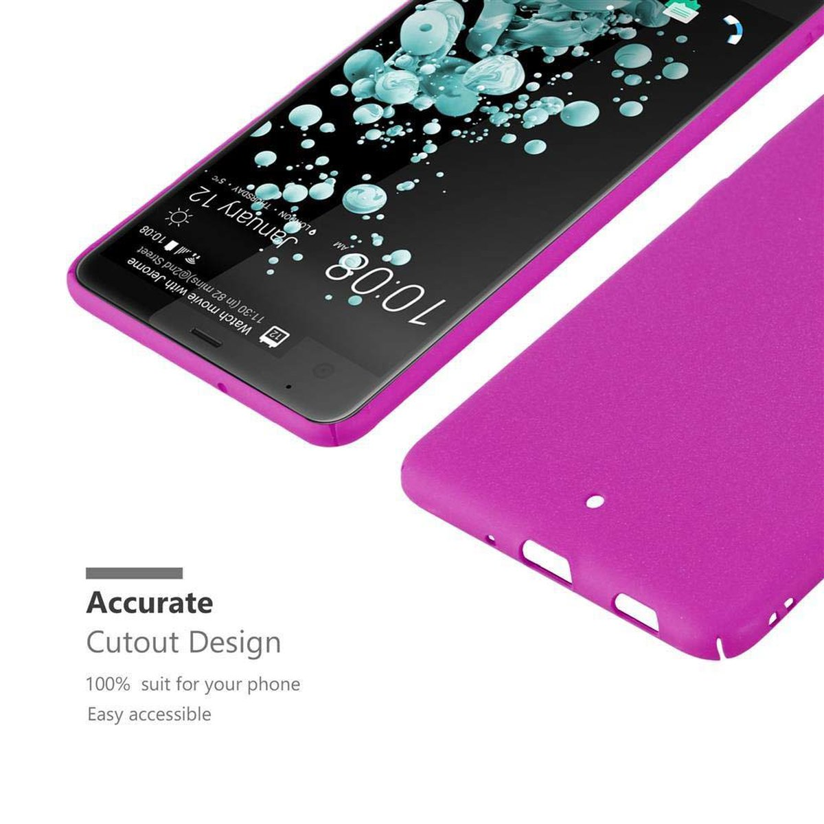 CADORABO Hülle im Hard HTC, FROSTY Frosty PINK Style, U Case Backcover, ULTRA