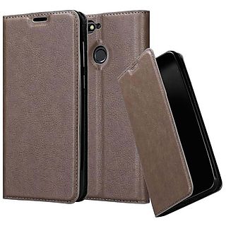 CADORABO Hülle Invisible Magnet Book Case Style, Bookcover, Huawei, Y6 PRIME, KAFFEE BRAUN