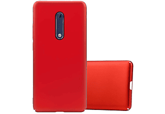 carcasa de móvil  - Funda rígida para móvil de plástico duro – Carcasa Hard Cover protección CADORABO, Nokia, 5 2017, metal rojo