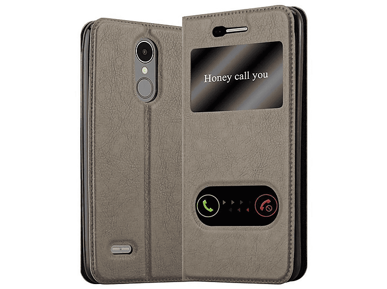Shantime Custodia Portafoglio In Pelle PU Con Finitura Scamosciata Per LG K8 2017: Flip Cover Magnetica Con Slot Carte
